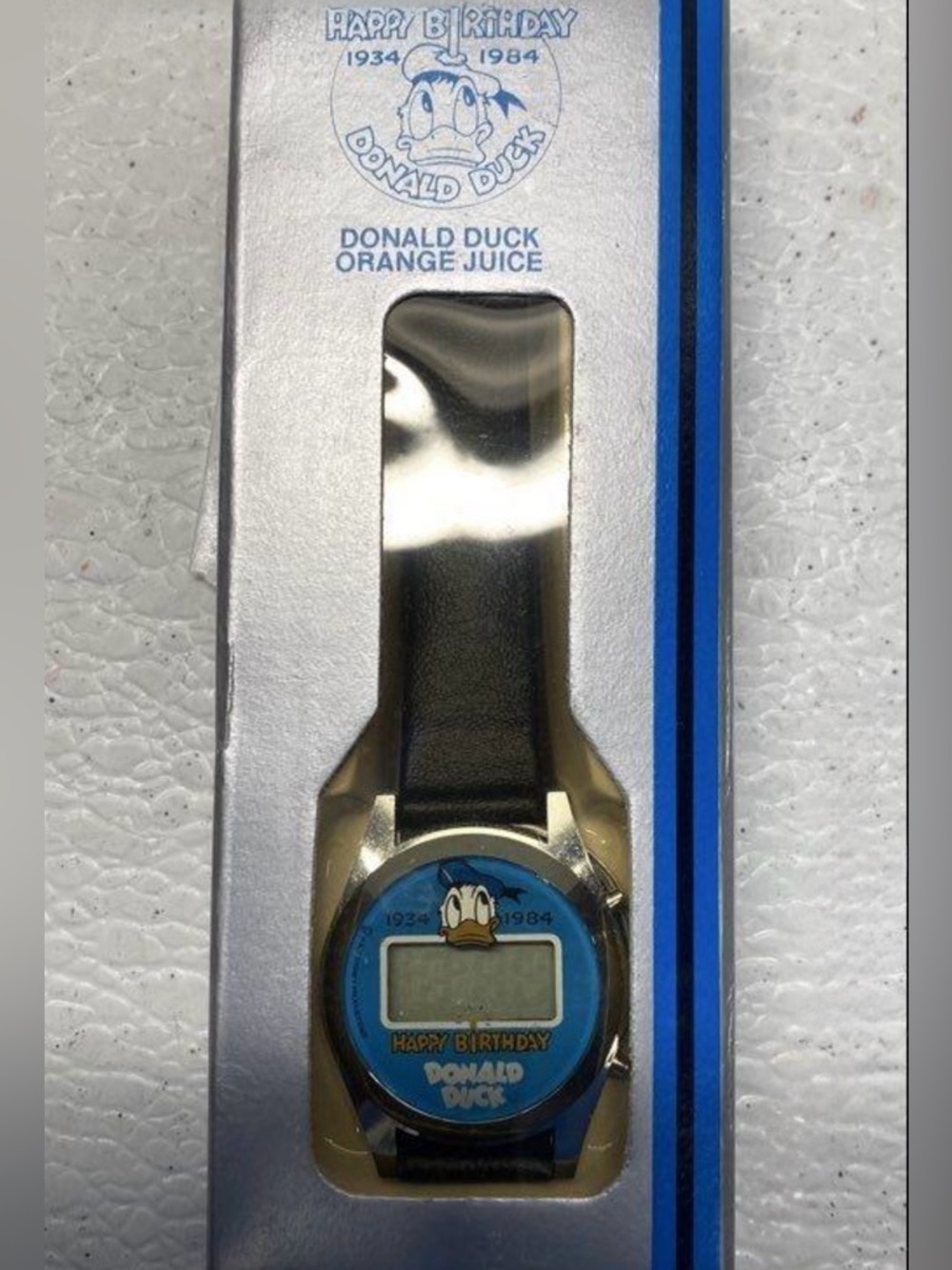 Vintage Donald Duck Blue Digital Watch - Donald Duck Orange Juice Logo